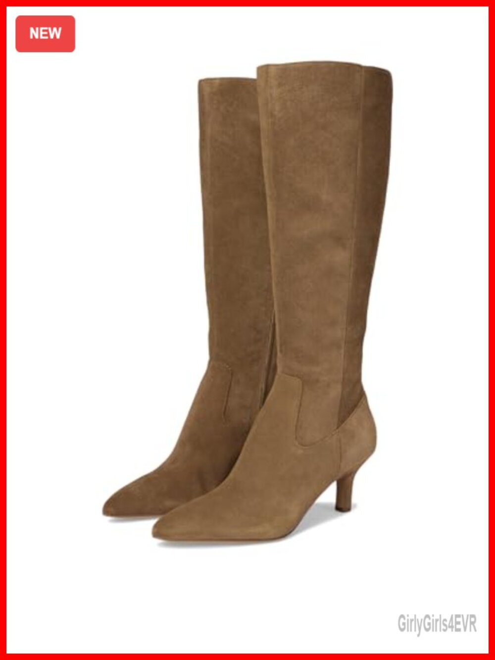 Knee High Suede Kitten Heel Equestrian Boots